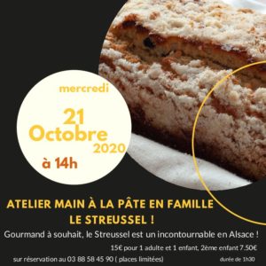 animation main à la pâte en famille  le Streussel