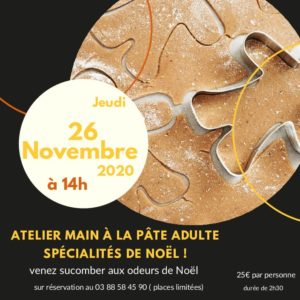 animation main à la pâte adulte  spécialités de noël- ANNULE