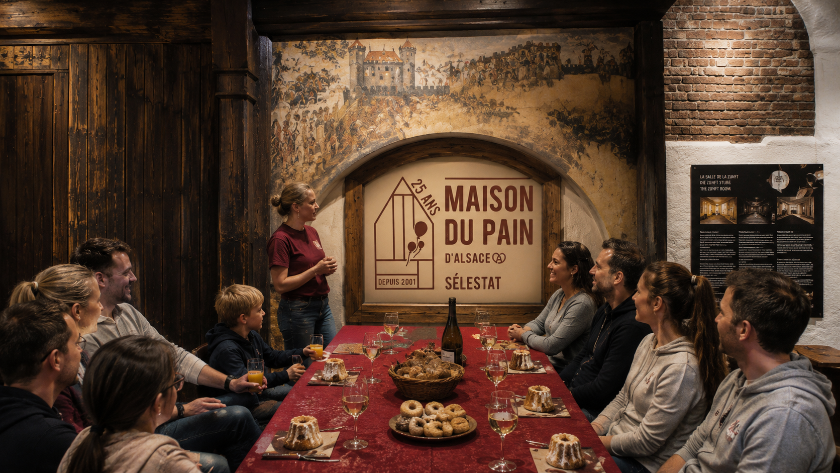 Vins et spécialités emblématiques à la Maison du Pain - image générée par IA